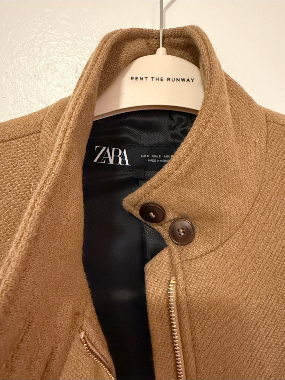 Zara Cropped Tan Bomber Jacket - Picture 2 of 5